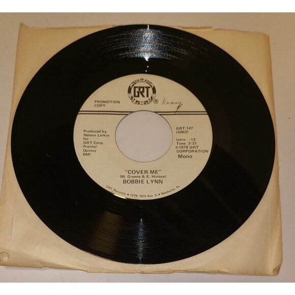 Bobbie Lynn Cover Me 7" Record 1978 Promotional Copy- Ultra Rare!